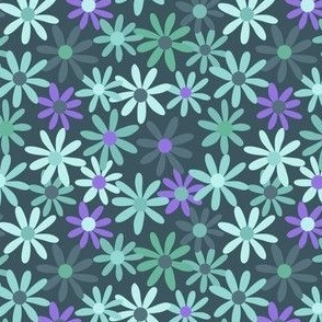 Daisies - Teal _ Purple 4"