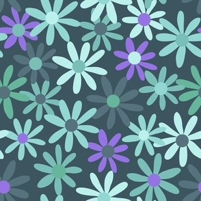 Daisies - Teal & Purple 8"