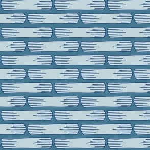 horizontal stripes of wooden beams on teal blue | large | colorofmagic