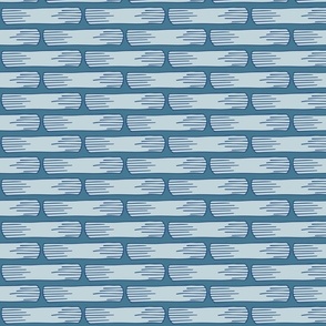 horizontal stripes of wooden beams on teal blue | medium | colorofmagic