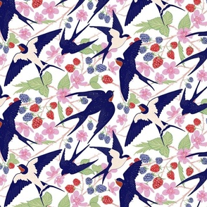 Summer swallows and brambles