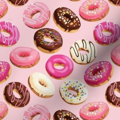 pink creamy donuts