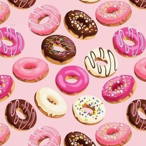 pink creamy donuts