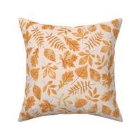 Fall Leaves || Orange Leaves  on Cream || Pumpkin Patch Collection by Sarah Price