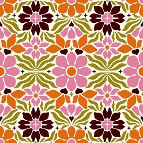 Groovy Vintage 70s Flowers / 2-3