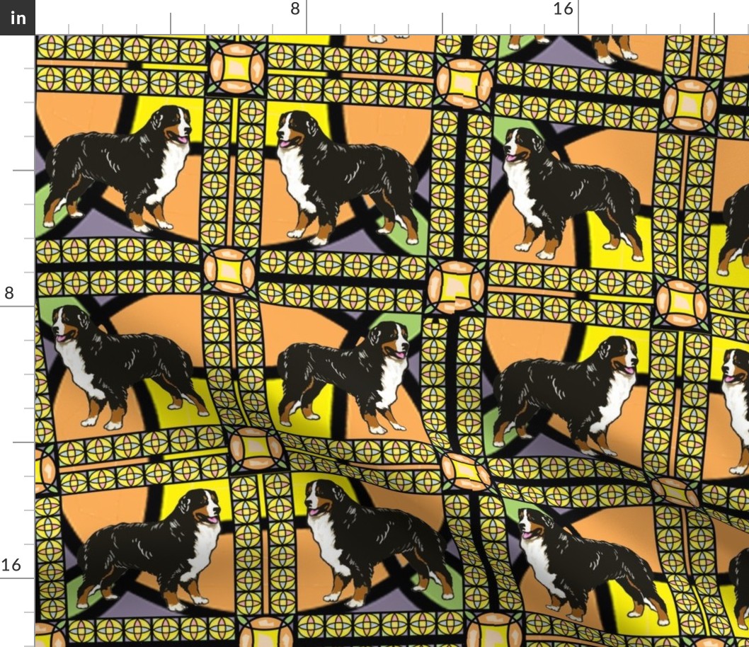 Bernese Mountain Dog frame fabric