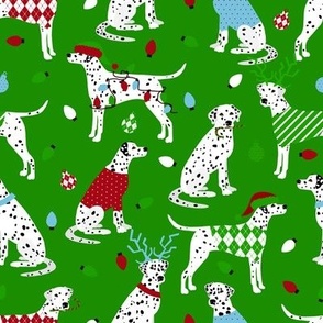 Dalmatian Christmas Green