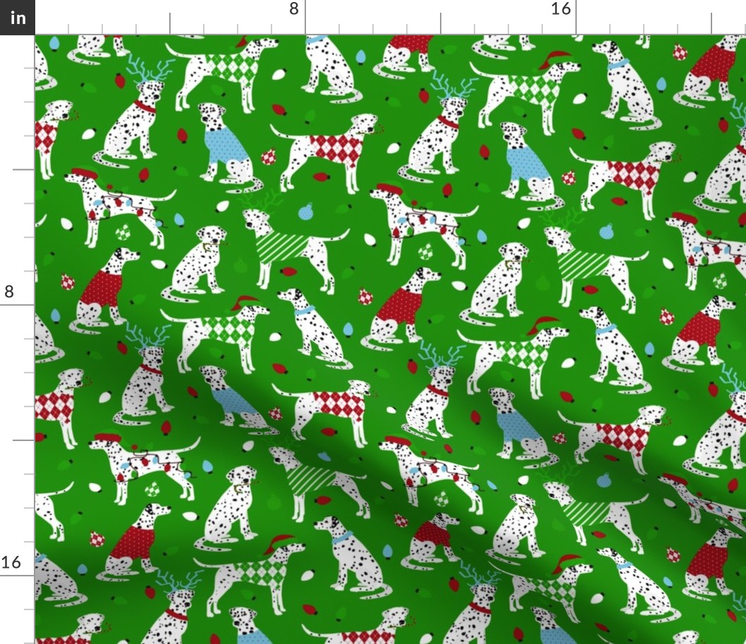 Dalmatian Christmas Green