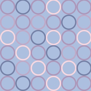 Random pink, purple and blue circles - Large scale