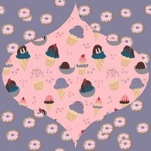Sweet! Donuts/Ice cream sundae - pink & purple