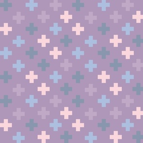 Pink, blue and purple crosses - Large scale