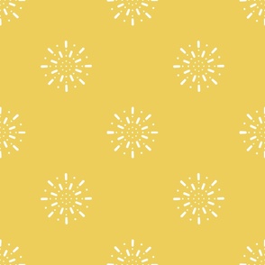 Sunshine ||  White Star Burst  on Yellow || Butterfly Spring Collection by Sarah Price