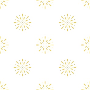 Sunshine ||  Yellow Star Burst  on White || Butterfly Spring Collection by Sarah Price