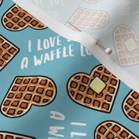 I love you a waffle lot! - heart shaped waffles Valentine's Day - summer blue - LAD22