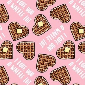 I love you a waffle lot! - heart shaped waffles Valentine's Day - pink - LAD22