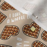 I love you a waffle lot! - heart shaped waffles Valentine's Day - beige - LAD22