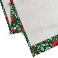 Large Christmas Cardinal Birds in Red Green