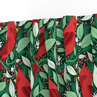 Large Christmas Cardinal Birds in Red Green