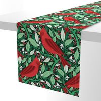 Large Christmas Cardinal Birds in Red Green