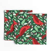 Large Christmas Cardinal Birds in Red Green