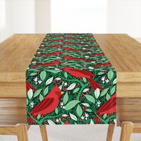 Large Christmas Cardinal Birds in Red Green