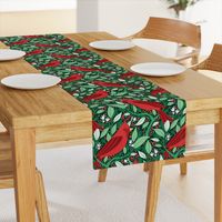 Large Christmas Cardinal Birds in Red Green