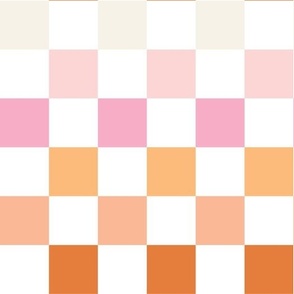 checkerboard: sunburst, beach umbrella, pink sparkle, tangy, buff, pink razz