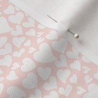 Dottie Hearts // White on Lt Peachy Pink (Small Size)