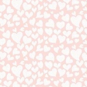 Dottie Hearts // White on Lt Peachy Pink (Small Size)