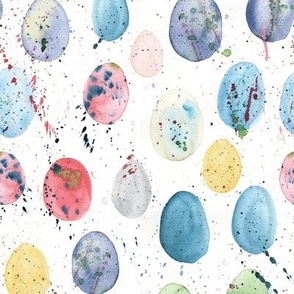 Bird eggs, water color