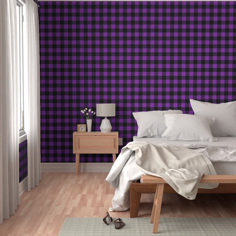 Halloween Buffalo Plaid // Black and Purple