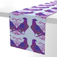 Maximalist Boho Pheasants, purple, 12 inch
