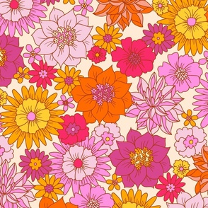 Retro Flower Field modern Vintage CW1