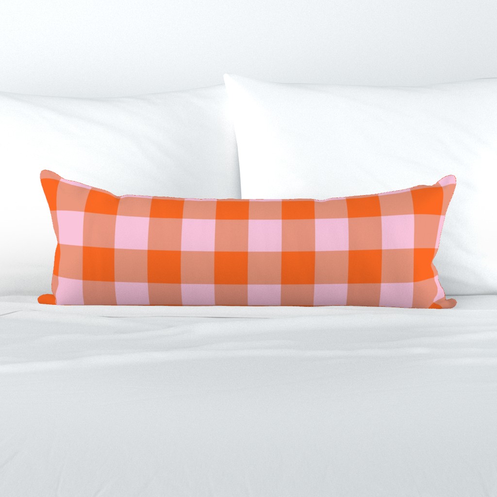 Bright Buffalo Plaid // Blush and Orange