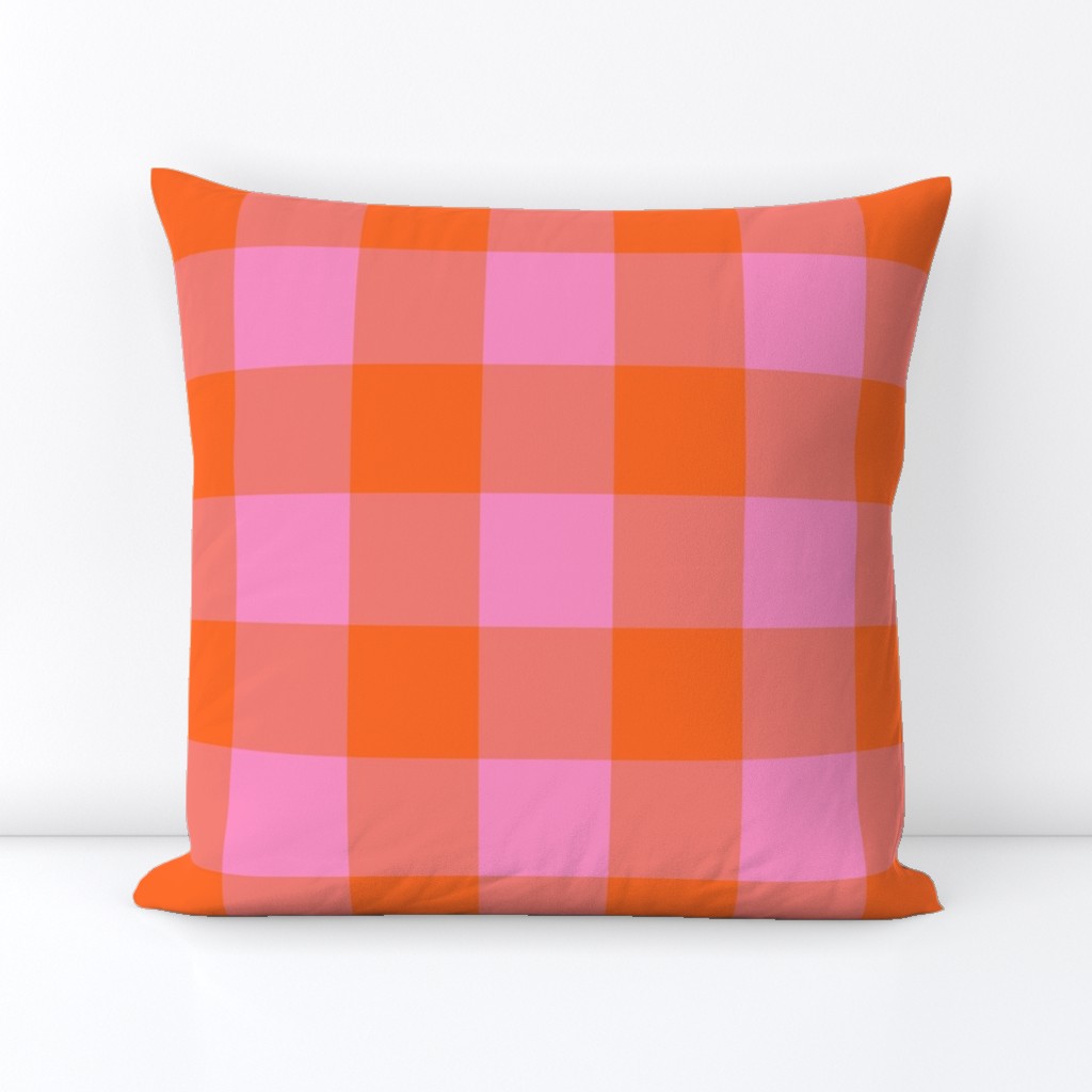 Bright Buffalo Plaid // Bright Pink and Orange