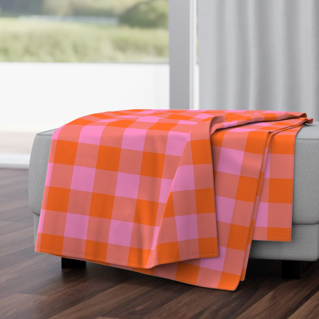 Bright Buffalo Plaid // Bright Pink and Orange