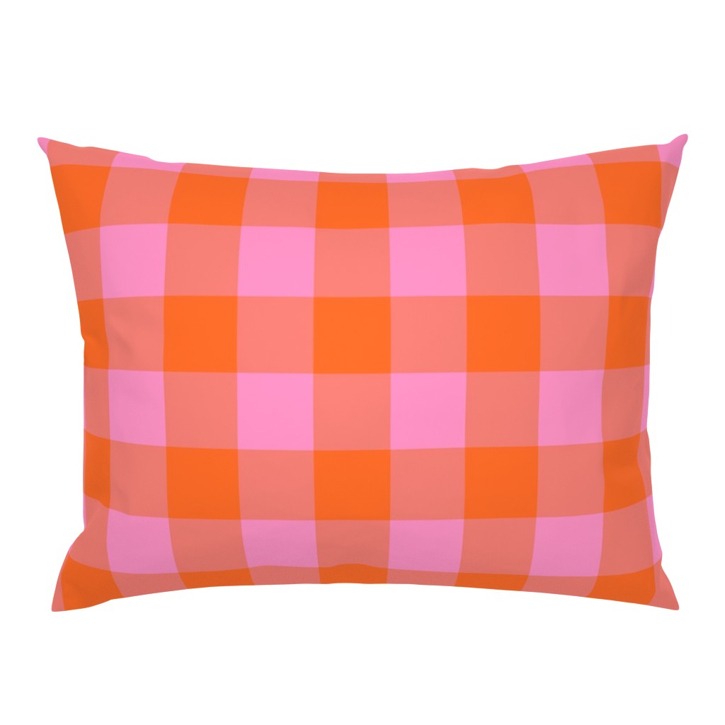 Bright Buffalo Plaid // Bright Pink and Orange