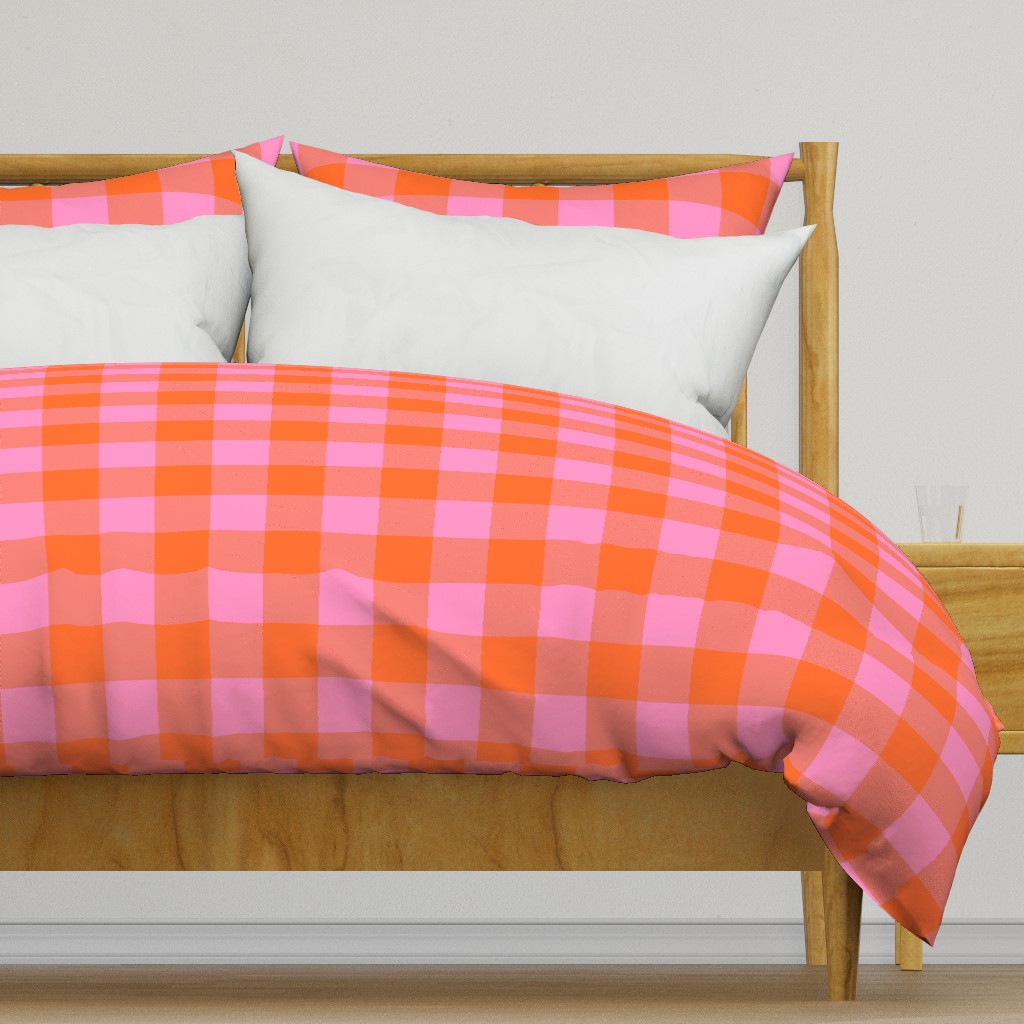 Bright Buffalo Plaid // Bright Pink and Orange