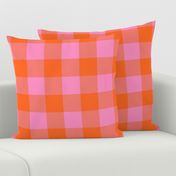 Bright Buffalo Plaid // Bright Pink and Orange