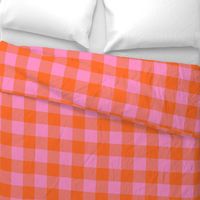 Bright Buffalo Plaid // Bright Pink and Orange