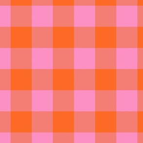 Bright Buffalo Plaid // Bright Pink and Orange