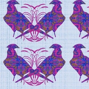 Maximalist Boho Pheasants, purple, 6 inch
