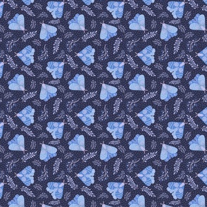 Moth blue on indigo Small