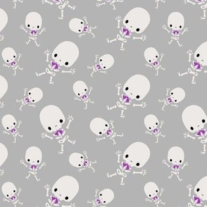 Halloween Cute Skeleton Gray Small Scale