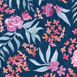 Garden Party Floral Midnight Blue Small