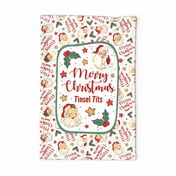 Large 27x18 Fat Quarter Panel Merry Christmas, Tinsel Tits! Sarcastic Naughty Santa  for Wall Hanging or Tea Towel