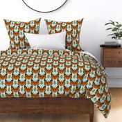 Bigger Scale Sassy Monarch Butterflies Mint Gingham