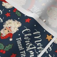 14x18 Panel Merry Christmas, Tinsel Tits! Sarcastic Naughty Santa for DIY Garden Flag Banner Kitchen Towel or Smaller Wall Hanging