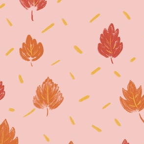 Autumn Leaves_ Pink Background