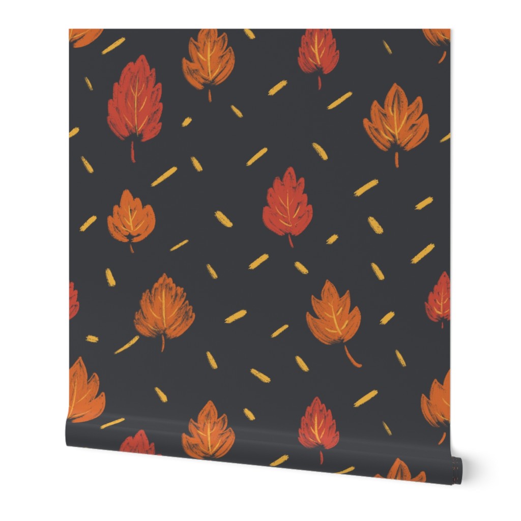 Autumn Leaves_ Gray Background